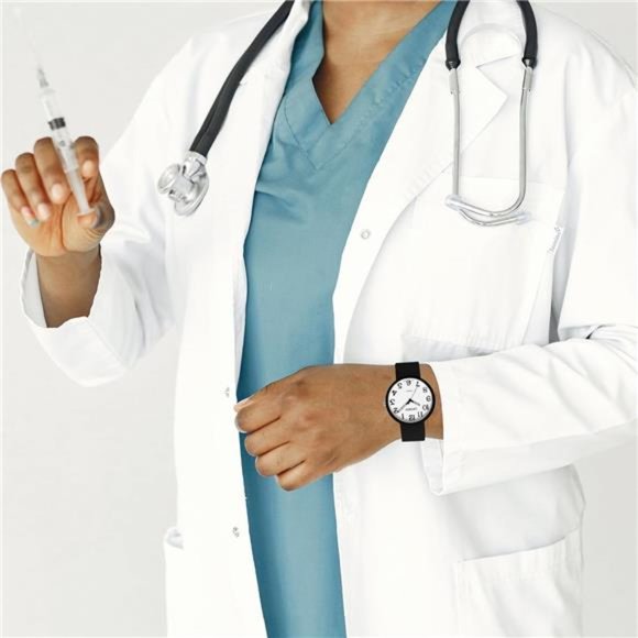 Large Face Easy to Read Watch with White Silicone Band, Water Resistant. - Picture 6 of 6